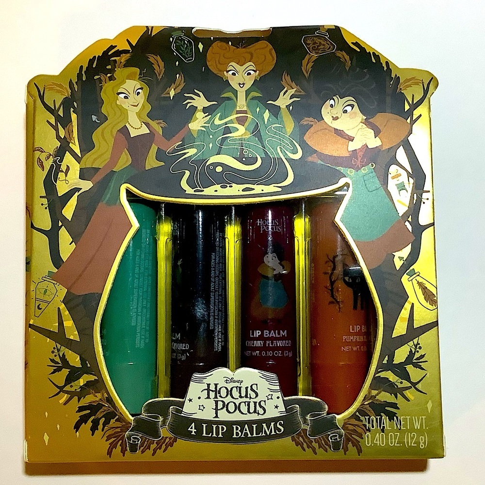 Disney Hocus Pocus Halloween Lip Balms Pack Of 4 New